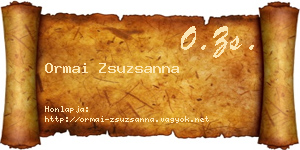 Ormai Zsuzsanna névjegykártya